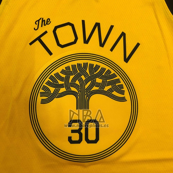 Camiseta Golden State Warriors Stephen Curry NO 30 Earned Amarillo